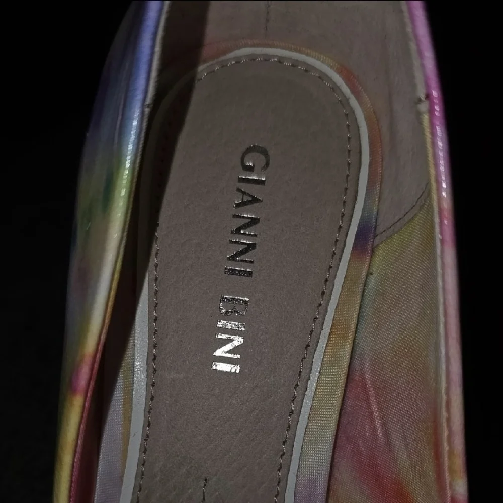 Gianni Bini Pink and Yellow Heels Vibrant Stiletto Pumps